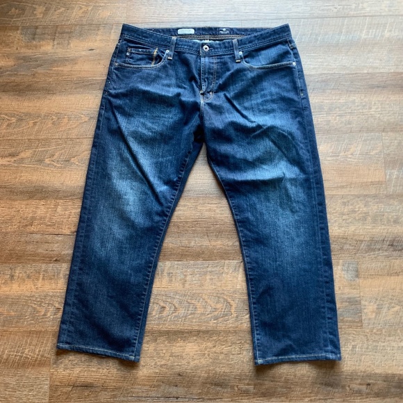 AG Adriano Goldschmied Men's Size 38 The Geffen Slouchy Slim Dark Wash Jeans - Picture 9 of 9